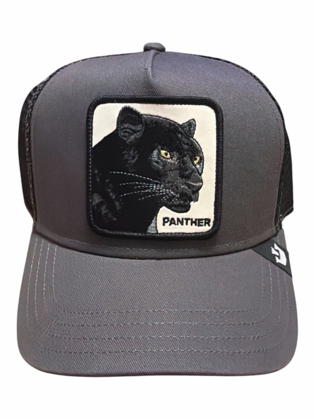 Goorin Bros The Farm Panther Trucker Hat Grey Black Snapback NWT